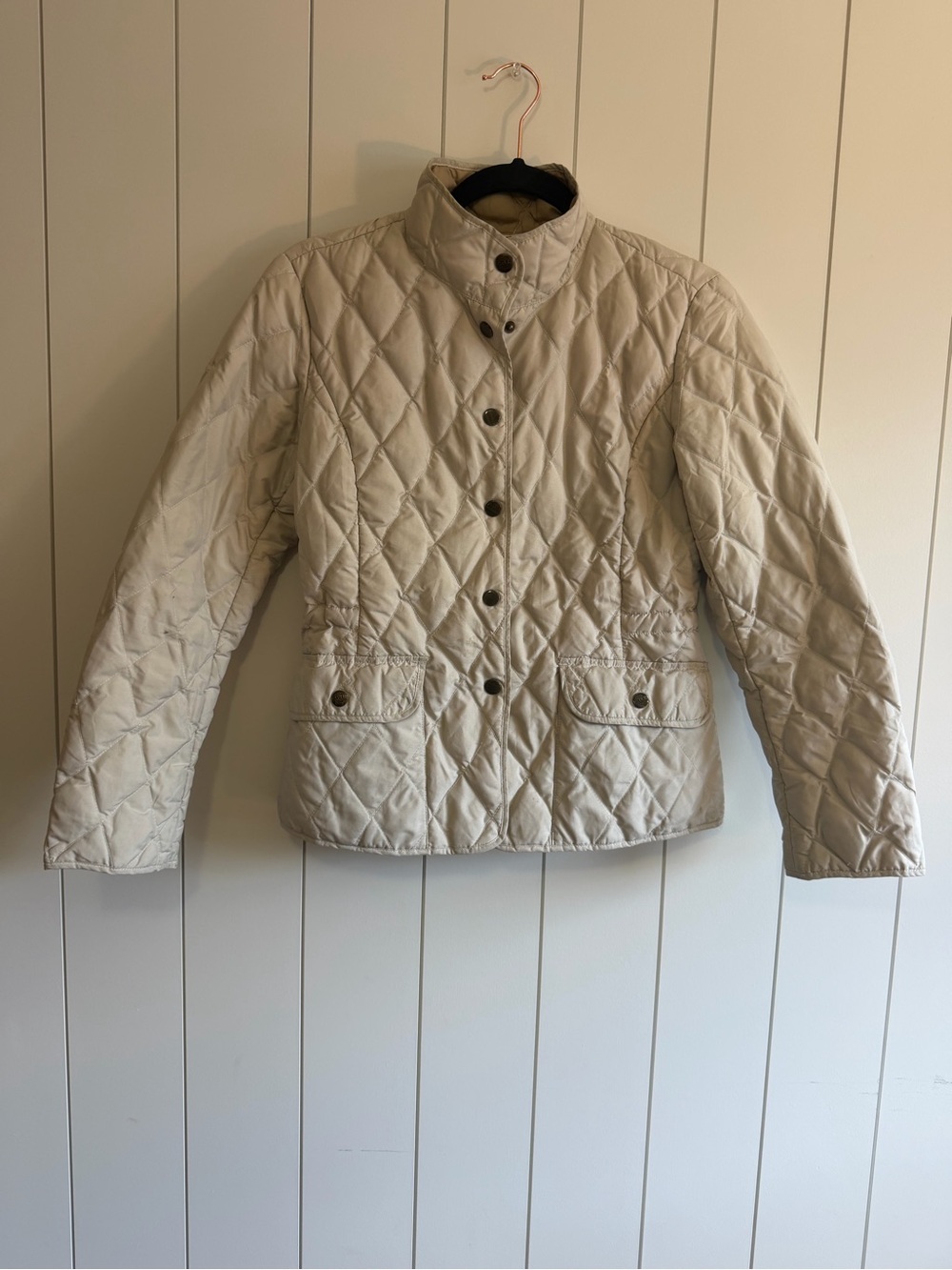 Eddie Bauer Quilted Down Women's Jacket in Light Beige